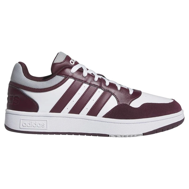 adidas Men's Hoops 3.0 Shoes, Cloud White/Maroon/Grey Two, 3.5 UK