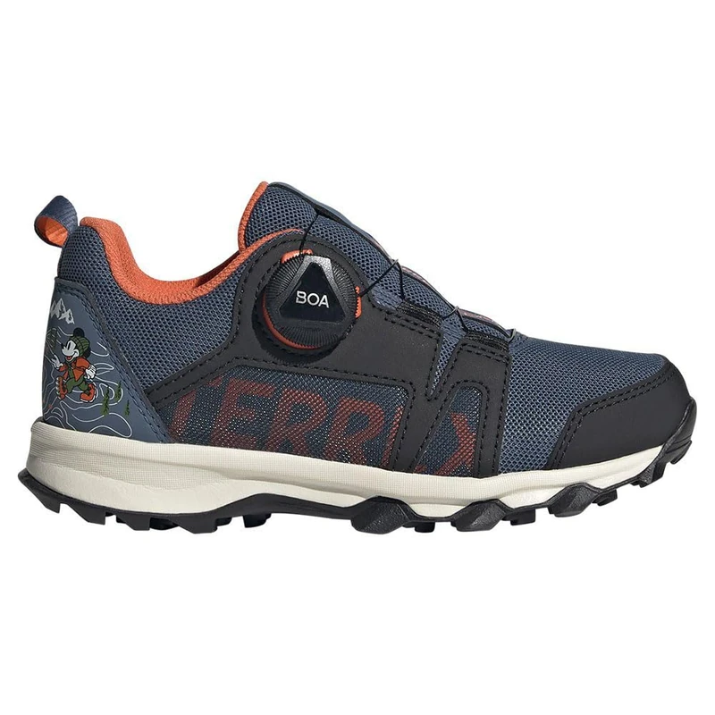adidas Unisex Kids Terrex Disney Agravic BOA Trail Running Shoe, Wonder Steel/core Black/Orange, 5 UK