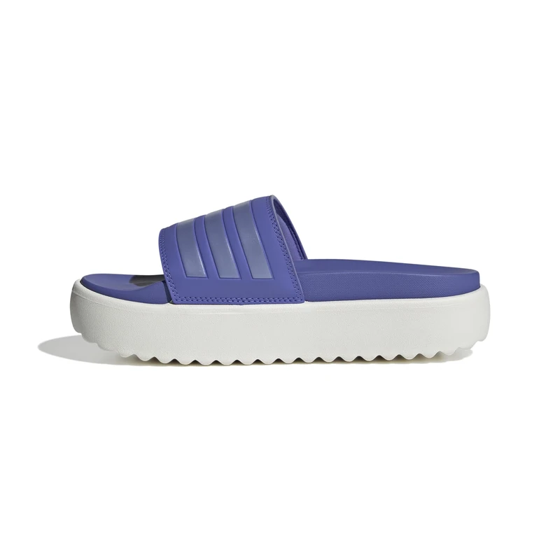 adidas Unisex-Adult Adilette Platform Slide Sandal, Semi Cobalt Blue/Blue Spark Met./White, 7 Women/6 Men
