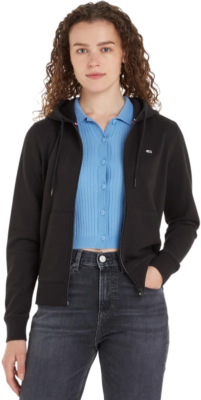 Tommy Jeans Women's Zipped Hoodie, Black (Black), XS