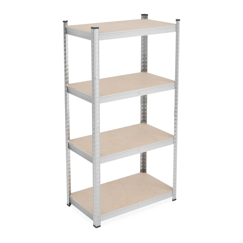 Relaxdays Heavy Duty Shelving Unit, Silver, 138 x 70 x 40 cm