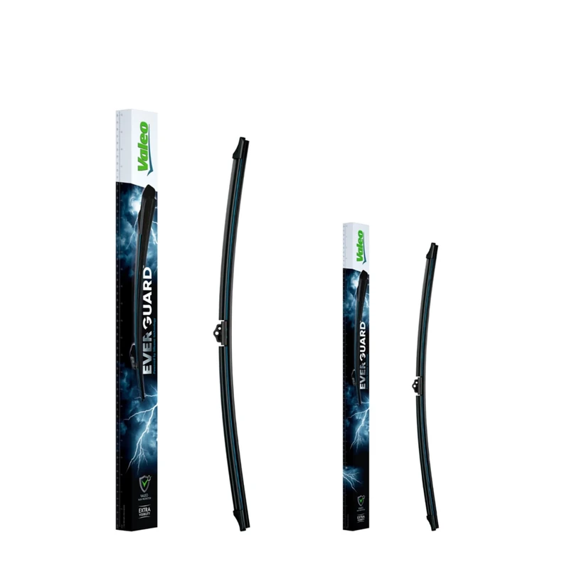 VALEO EVERGUARD - Premium - A kit of Silicone Flat Wiper Blades VSF60+VSF43, Lengths: 24 Inches+17 Inches - Front (Pack of 2)