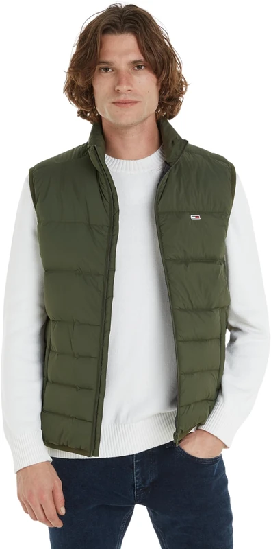 Tommy Jeans Men's Light Quilted Down Gilet, Green (Fatigue Green), S