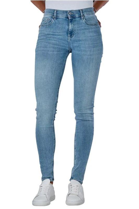 Tommy Jeans Womens Nora Md Skn Ch0214 Co Dw0dw19256 Skinny, Denim Light, 24W / 30L UK