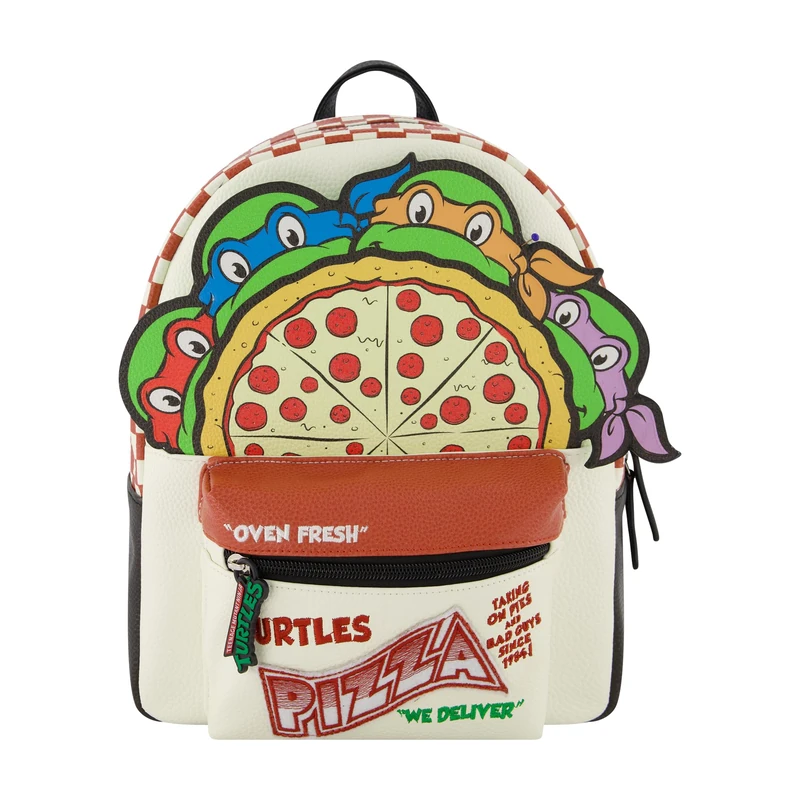Concept One Teenage Mutant Ninja Turtles Mini Backpack, TMNT Small Travel Bag for Men and Women, Adjustable Shoulder Straps, Pizza, 25.40 cm, Teenage Mutant Ninja Turtles Mini Backpack, Tmnt Small