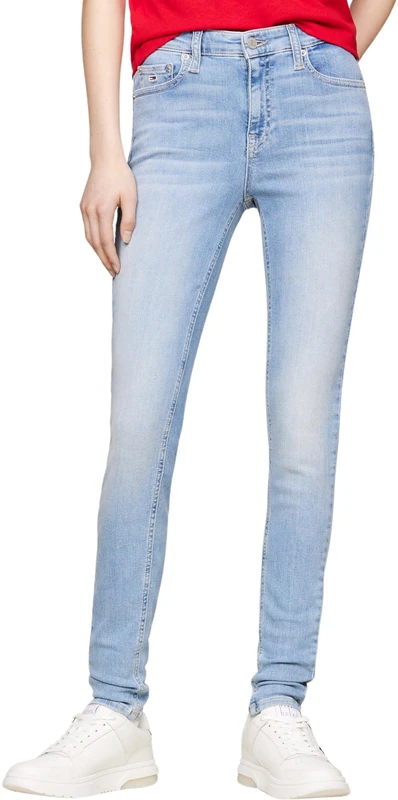 Tommy Jeans Womens Nora Md Skn Ch0214 Co Dw0dw19256 Skinny, Denim Light, 24W / 34L UK