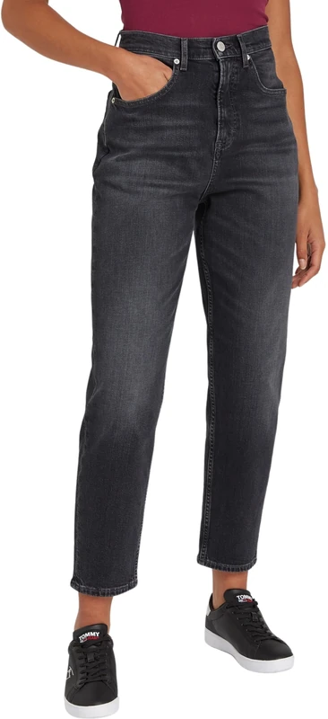 Tommy Jeans Women's Tapered Fit Mom Jeans, Blue (Denim Black), 34W/32L