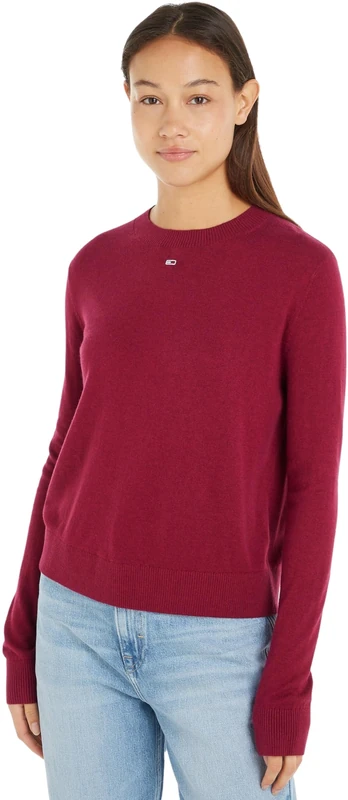 Tommy Jeans Women's Crew Neck Sweatshirt without Hood, Red (Valley Purple Melange), XXS