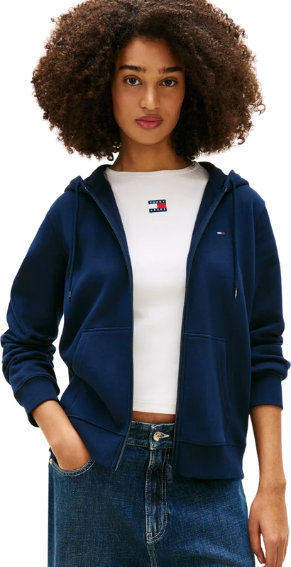 Tommy Jeans Women's Zipped Hoodie, Blue (Dark Night Navy), XXS