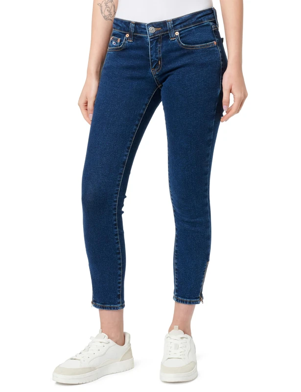 Tommy Jeans Women's Sophie Lw Skn Ank Zip Cg4258 Skinny, Denim Dark, 31W / 34L