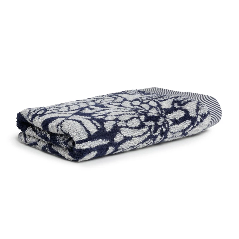 Möve Brooklyn Botanic Bath Towel 80 x 150 cm 85% Cotton / 10% Viscose / 5% Linen Natural/Deep Sea