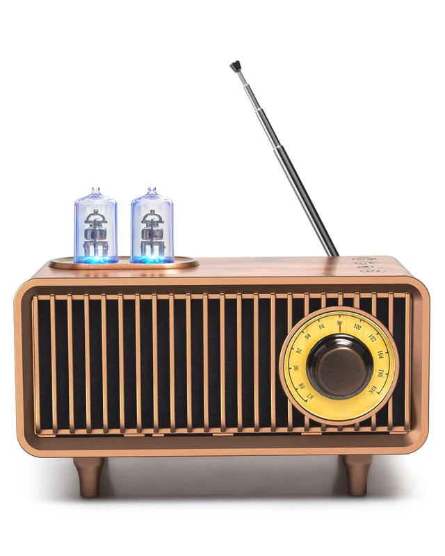 COLSUR Retro Bluetooth Speaker, Outdoor Portable Vintage Speaker with FM Radio, Rechargeable Wireless Speaker with Classic Retro Style, Support TF Card/AUX/USB, MP3 Player