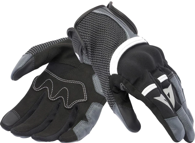 Dainese Men's Namib Summer Motorcycle Gloves, with Elastic and Ventilated Fabric, Touchscreen, Black/Iron Gate, 3XL