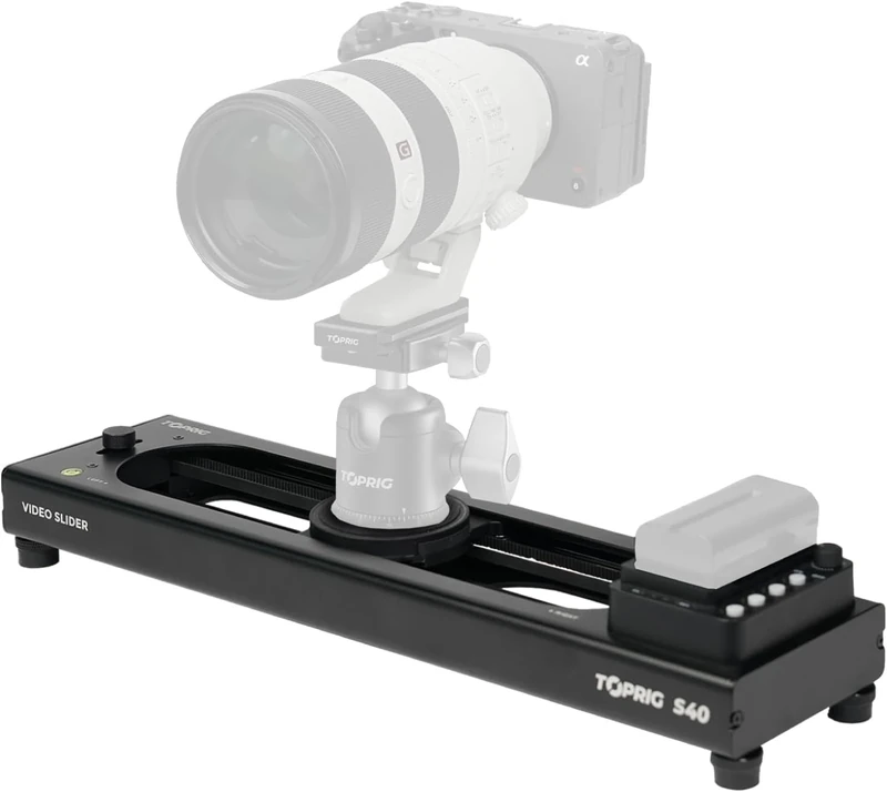 Accsoon - Toprig S40 - Motorized Camera Slider for Video Shooting - Max. Load up to 2.5 kg Vertical and 4 kg Horizontal - Speed 5 cm/s - Max Travel distance: 225 mm