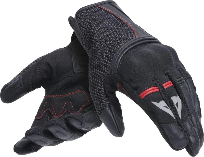 Dainese Men's Na Summer Motorcycle Gloves, with Elastic and Ventilated Fabric, Touchscreen, Black/Black, XL