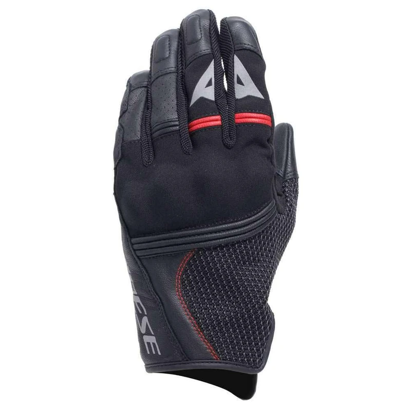 Dainese Men's Namib Summer Motorcycle Gloves, with Elastic and Ventilated Fabric, Touchscreen, Black/Black, S