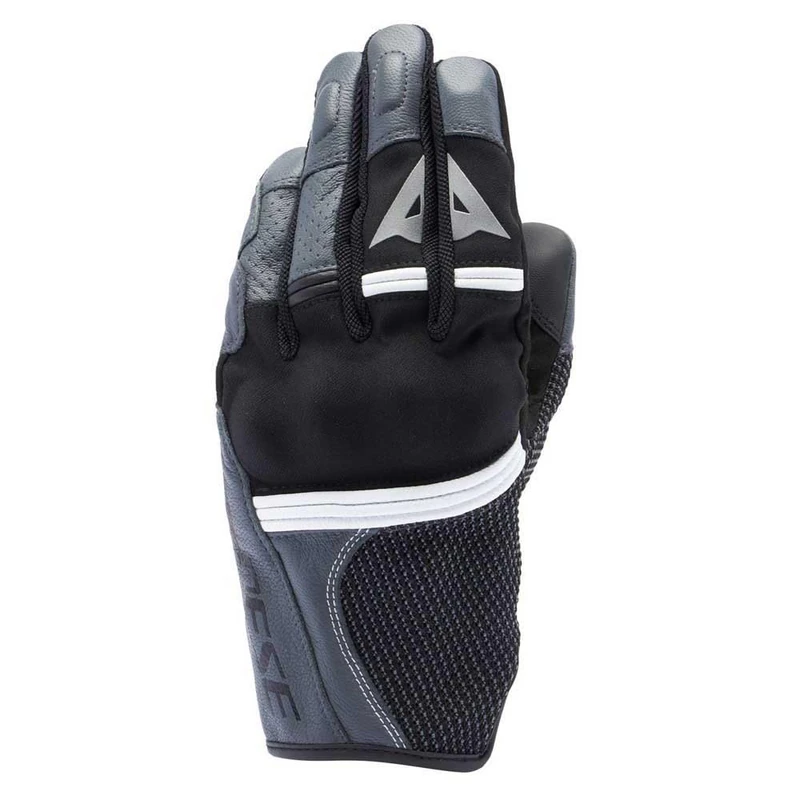 Dainese - Namib Gloves, Summer Motorcycle Gloves, with Elastic and Ventilated Fabric, Touchscreen, Men, Black/Iron Gate, L