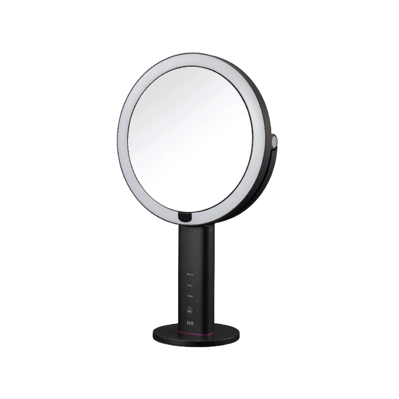 EKO iMira Pro LED Sensor Makeup Mirror, USB Rechargeable Double-Sided LED with Smart Sensor, 5x Magnification, Ultra-Clear Light, Dark Grey