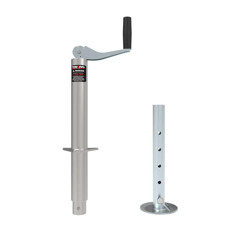 TOWKING A Frame Trailer Jack with Drop Leg, 15" Vertical Travel, 2000 lbs, for RV, Trailer and More