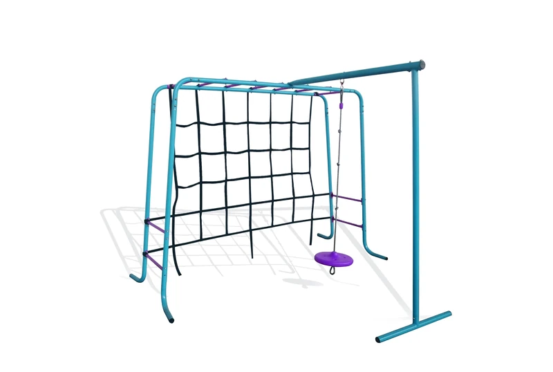 Plum Kids Outdoor Climbing Frame with Monkey Bars, Swing & Cargo Net – Metal Garden Playset for Children Ages 3+ | Durable Fun for Years | Safe & Strong