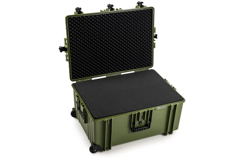 B&W Outdoor Transport Case Type - 7800 Bronze Green - with Cube Foam, Trolley Suitcase, Ideal on Tour - Waterproof according to IP67 Certification, Dustproof, Shatterproof and Indestructible, Bronze