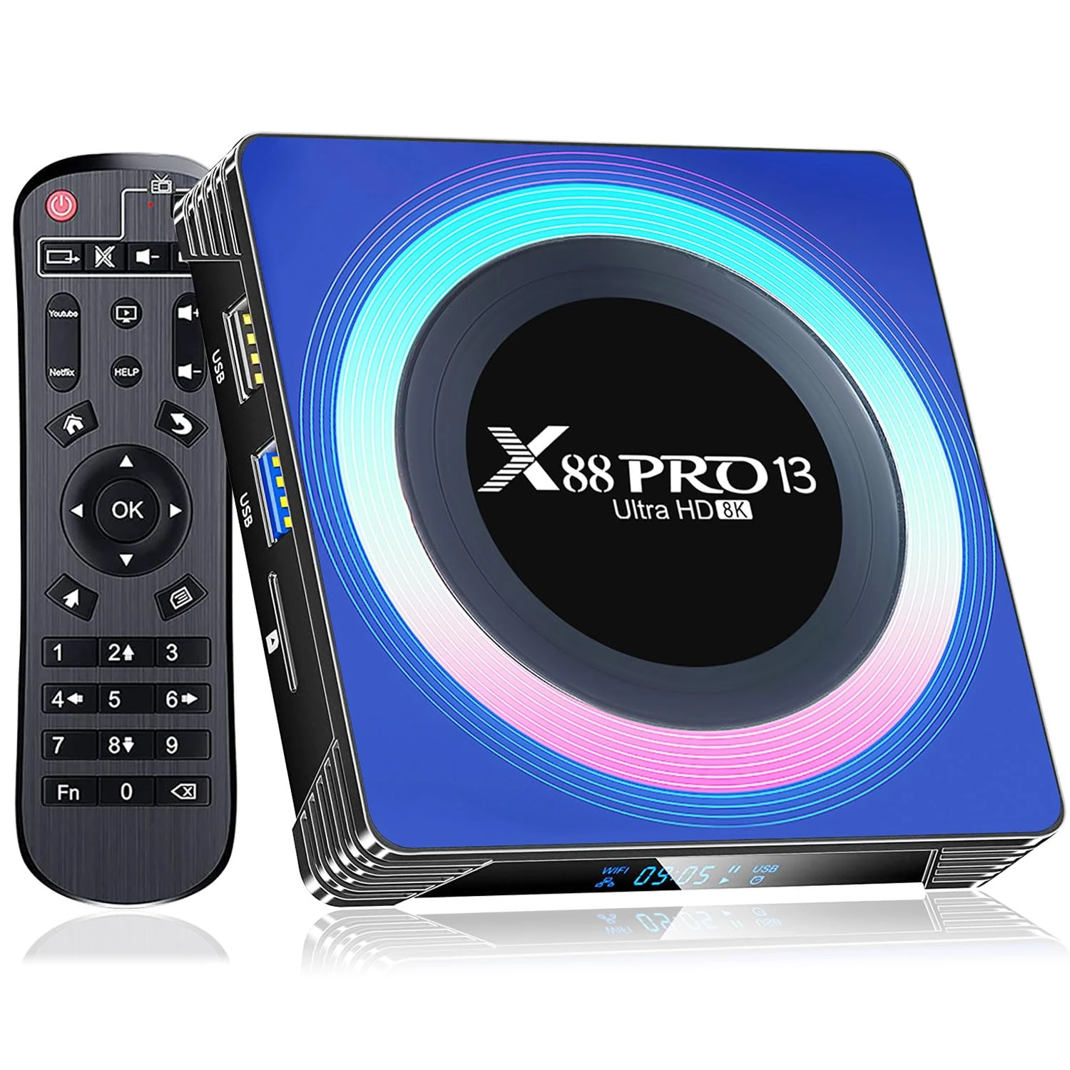 BL Android TV Box 13.0, 2025 Android 13 TV Box 4GB RAM 32GB ROM 6K 8K Wi-Fi 6, X88 PRO 13 Android Box RK3528 Quad-Core 2.4G/5G Wi-Fi Bluetooth 5.0 USB 3.0 Smart TV Box