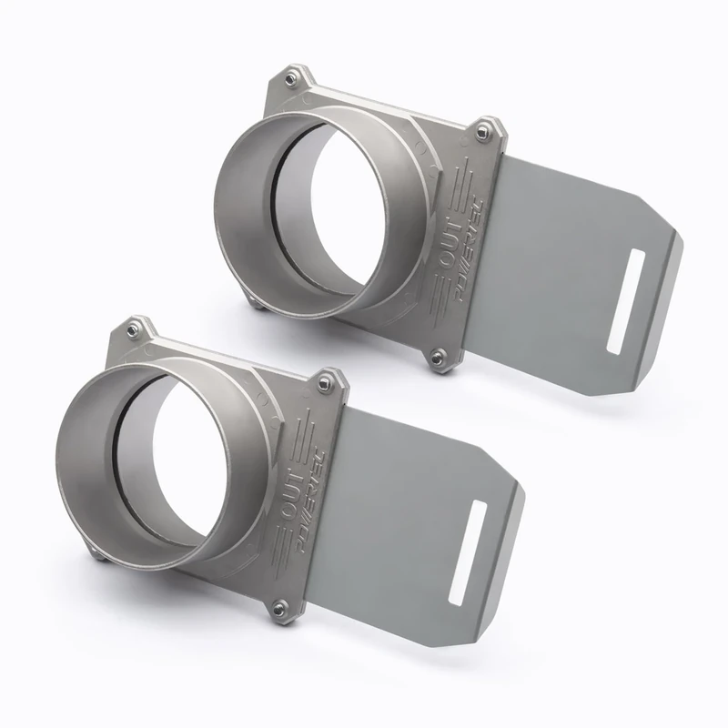 POWERTEC 70326-P2 Blast Gate 4 Inch, w/Anti Clog and Air Leak Seal for Dust Collection, 2 PK