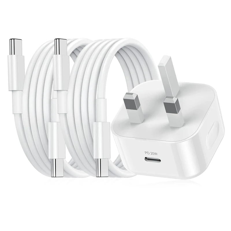 weiship iPad Charger and Plug, 20W USB C Charger & 2packs 2M Cable, Type C Fast Wall Charger Adapter USB C to C Cable compatible iPad Pro 12.9/11 inch,iPad Air 5/4,iPad Mini 6 Gen,Samsung Galaxy S23