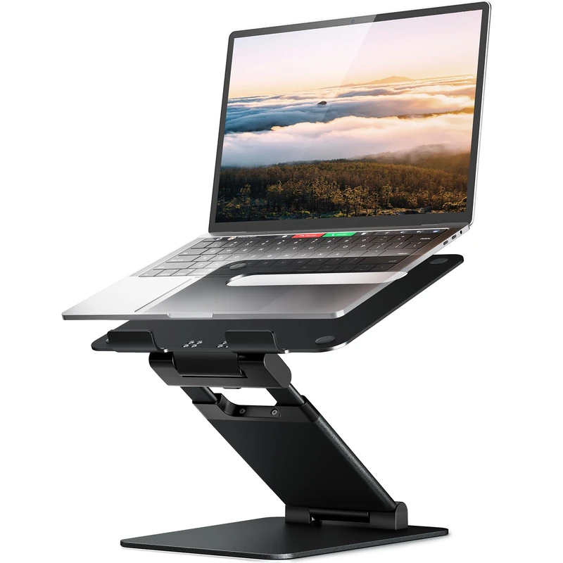Nulaxy Laptop Stand for Desk, Adjustable Laptop Riser Ergonomic Laptop Holder Adjustable Height from 1.2" to 20", Supports up to 22lbs, Compatible with MacBook, All Laptops Tablets 10-17"(Black)