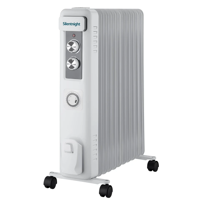 Silentnight Oil Filled Radiator 11 Fin - Portable Electric Radiator Heater for Home and Office with Adjustable Thermostat, 3 Heat Settings, Safety Cut Off - Lightweight and Compact