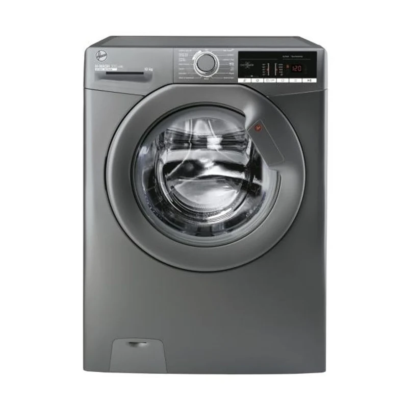 Hoover H3W410TAGGE H-Wash 300, 10kg 1400rpm Washing Machine, Graphite, NFC, 14/30/44 min Rapid, Digital Display