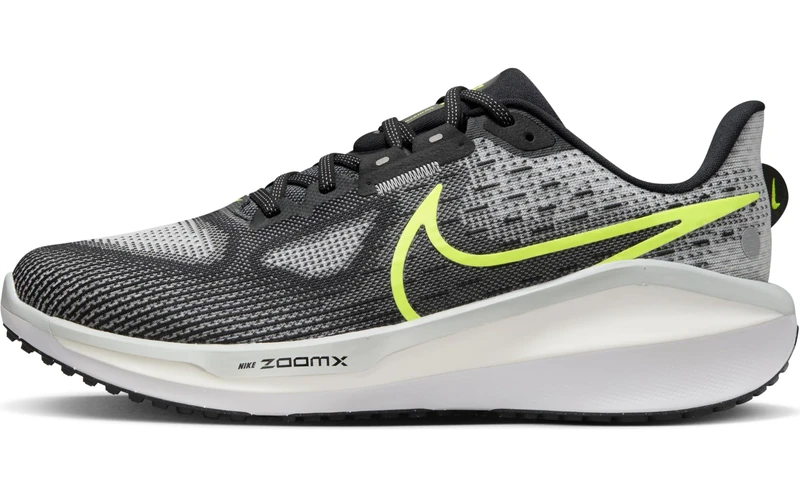 NIKE Vomero 17, Men's Low, Black/Volt-Lt Smoke Grey-White, 42 EU, Black Volt Light Smoke Grey White, 7.5 UK