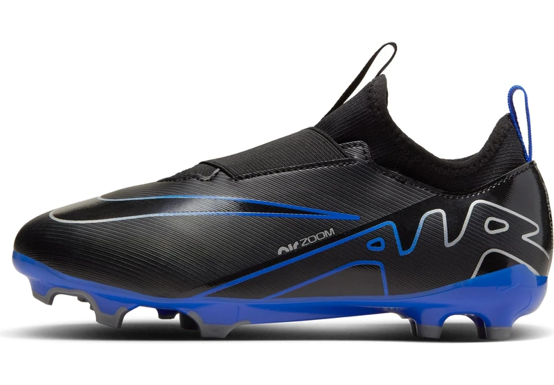 NIKE Zoom Vapor 15 Academy Fg/Mg Sneaker Black/Chrome-Hyper Royal 9.5 - Image 1