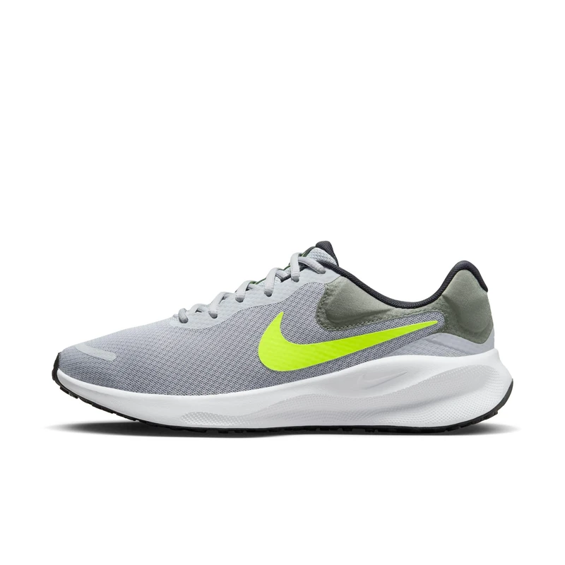 NIKE Revolution 7, Men's Running Shoes, Wolf Grey Volt Smoke Grey Black, 8 UK - Image 1