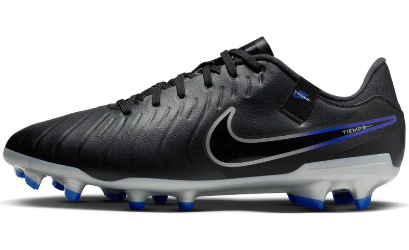 NIKE Men's Legend 10 Academy Fg/Mg Low, Black Chrome Hyper Royal, 5 UK