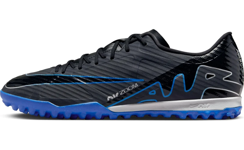 NIKE Zoom Vapor 15 Academy Tf Sneaker Black/Chrome-Hyper Royal 8.5