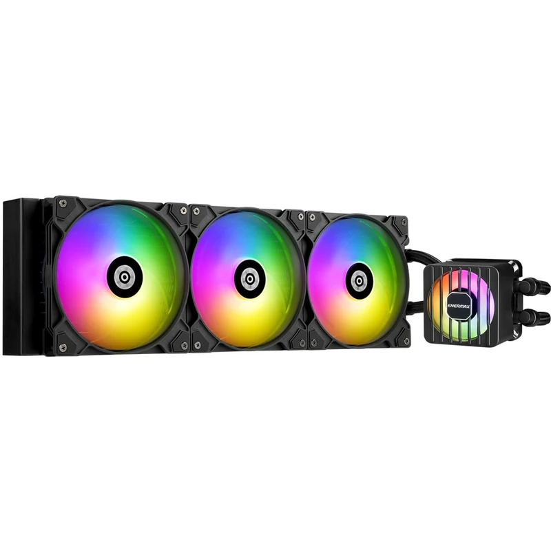 ENERMAX LIQMAXFLO 420mm A-RGB AIO CPU Liquid Cooler - High Performance Pump up to 3000RPM, 38mm Thick Radiator, 60mm VRM Fan, Pressure-Optimized Silent 140mm FDB PWM Fan, Intel LGA1700/AMD AM5 Ready