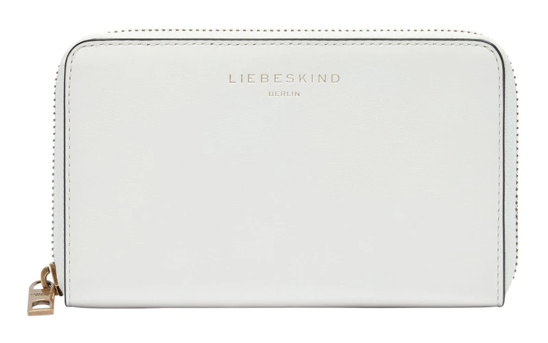 LIEBESKIND Berlin Leather Purse Kodiaq Sheep Hilla Frieda Ziparound Wallet Arctic Creme-White