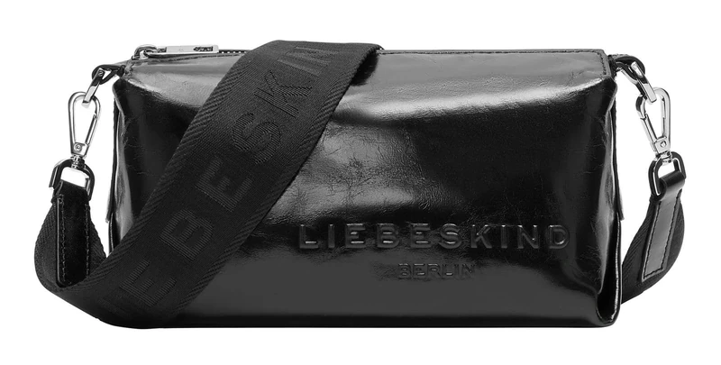 Liebeskind Berlin Women's Cam Bag S-Elvira PT Crinkle-Black Crossbody, Small