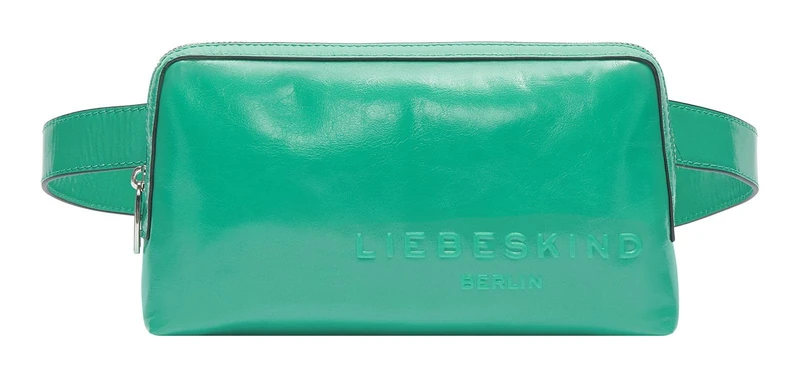 LIEBESKIND BERLIN Leather cross body bag Elvira Paper Touch Crinkle Belt Bag Jade green