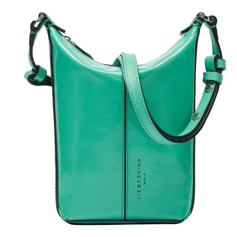 LIEBESKIND BERLIN Leather cross body bag Paris 4 Paper Touch Crinkle Crossbody Jade green