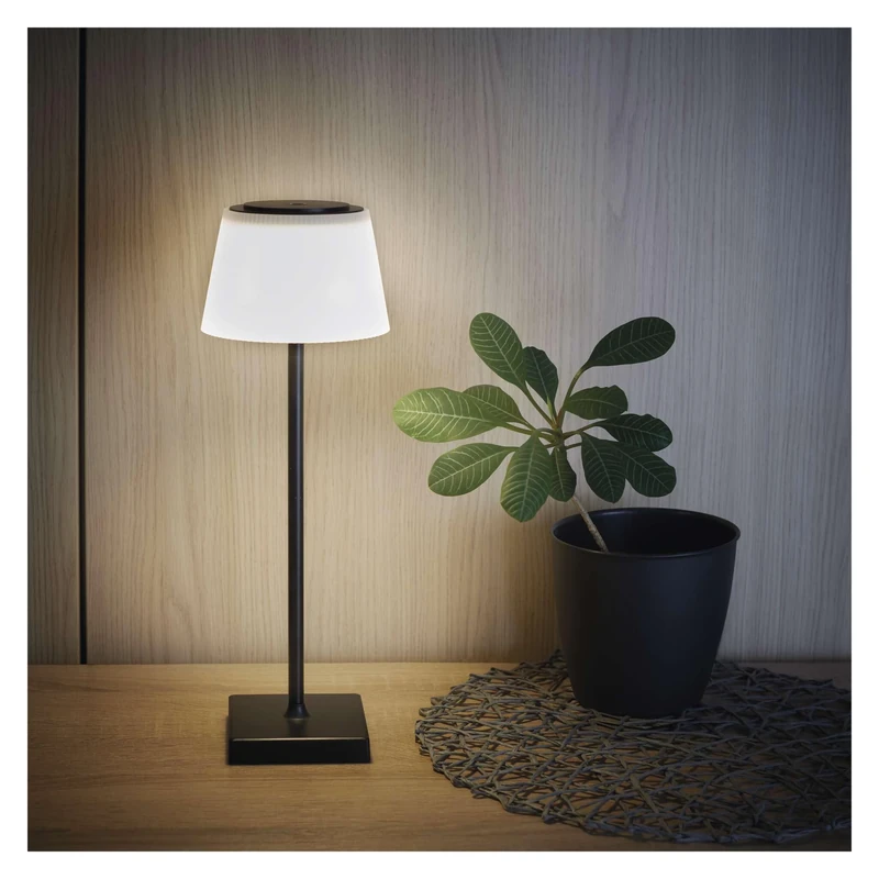 EMOS Katie Cordless Desk Lamp, 4 W LED Table Lamp, Waterproof IP44, USB Charging, 96 Hours Light Life, Brightness 250 lm, Wireless, Dimmable, Colour Changing (3000/4000/5000K), 1.5 m USB Charging