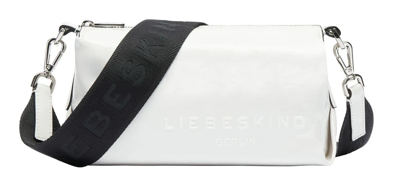 LIEBESKIND BERLIN Leather cross body bag Elvira Paper Touch Crinkle Camera Bag Arctic creme-white