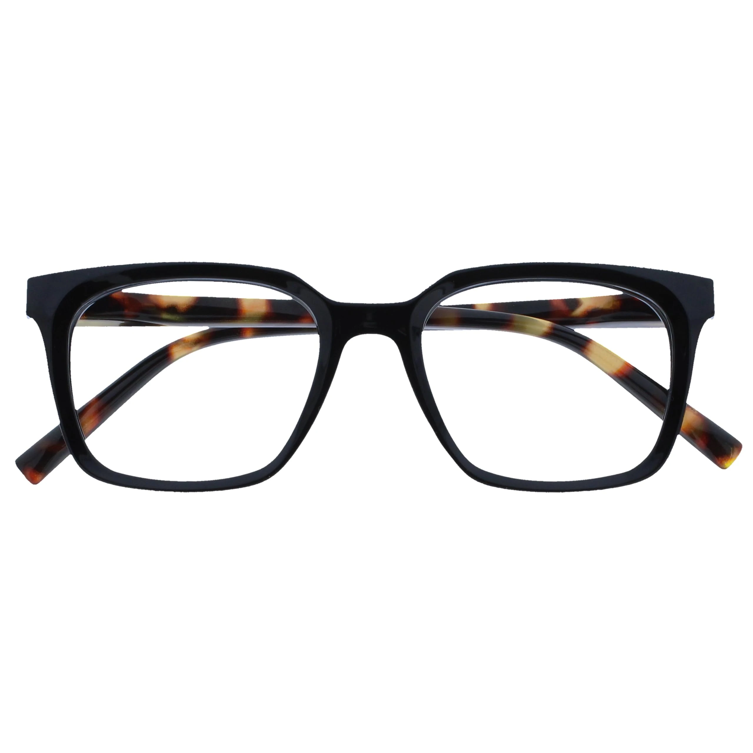 OPULIZE KOI Reading Glasses - Large Rectangular Frame - Black - Mens Womens - Spring Hinges - R50-1 - +3.50