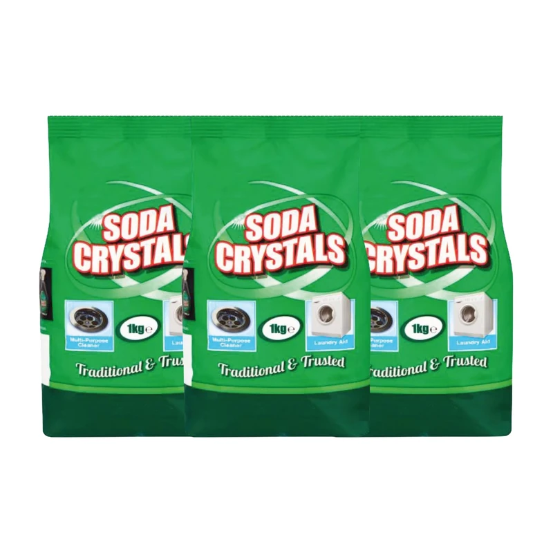 Soda Crystal 1kg (Pack of 3) - All-Purpose Cleaning Crystals | Multi-Purpose Cleaner for Home and Kitchen | Removes Stains, Grease, and Grime Effectively
