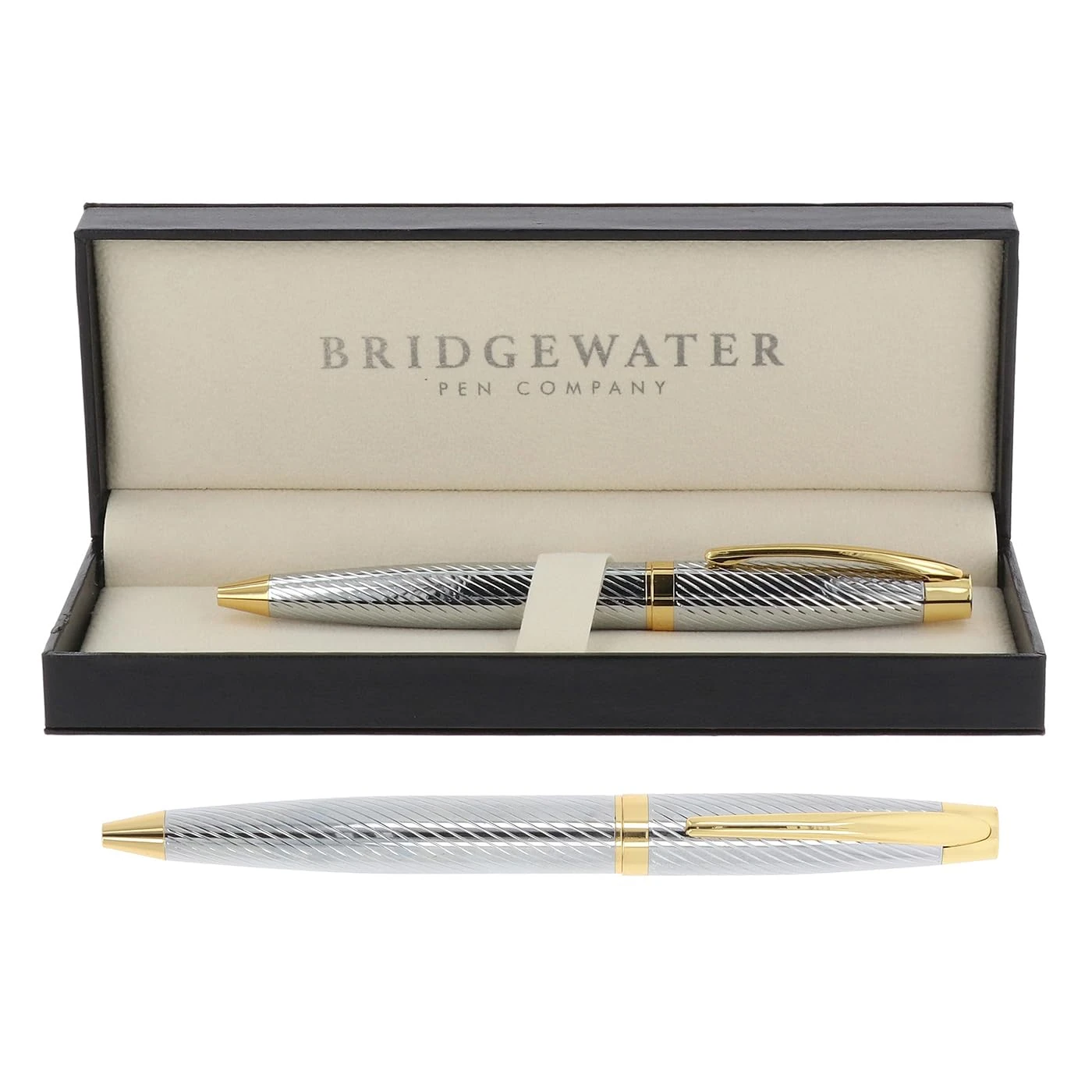 Bridgewater Pen Company Executive Ball Point Pen Collection, Boxed & Sleeved (Lancaster, Gold Trim)