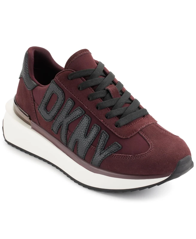 DKNY Women's Arlan-Lace Up Snea Trainers, red, 40 EU