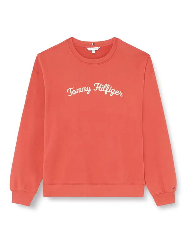 Tommy Hilfiger Women's Curve Regular Sweatshirt without Hood, Red (Terra Red), 22 - Image 1