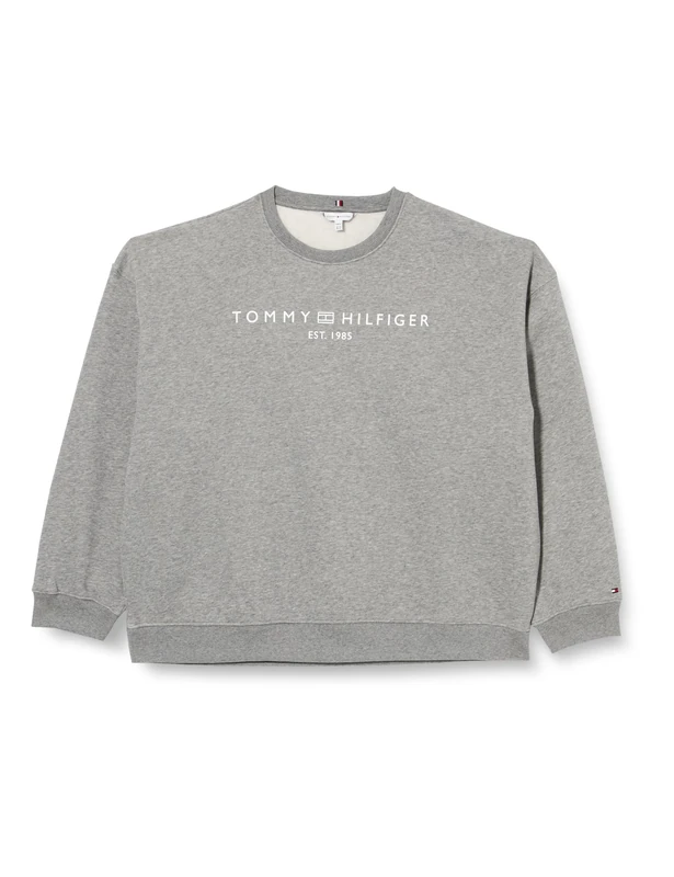 Tommy Hilfiger Women's Regular Fit Sweatshirt without Hood, Grey (Medium Grey Heather), 20