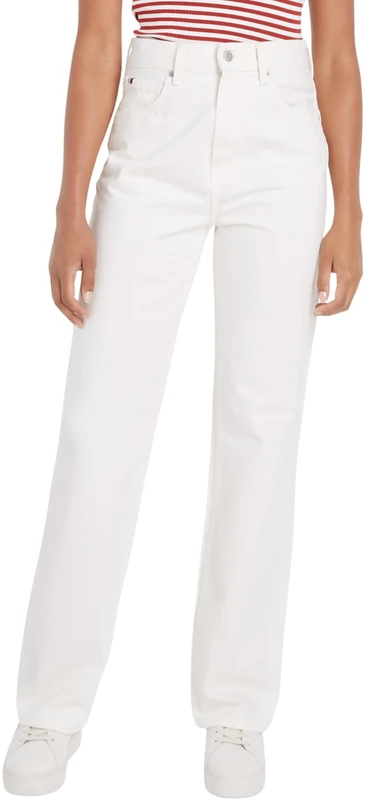 Tommy Hilfiger Women's Relaxed Bootcut Jeans, White (Ecru), 27W/34L